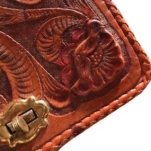 Vintage Tooled Leather Clutch